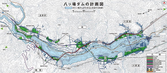 八ッ場ダムの計画図